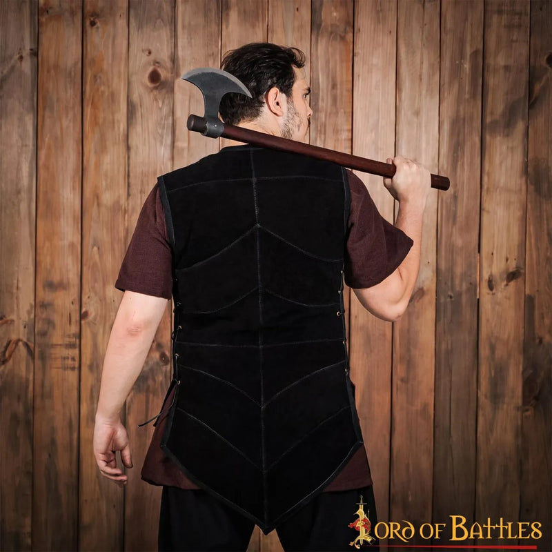 Leren jerkin Belon, zwart