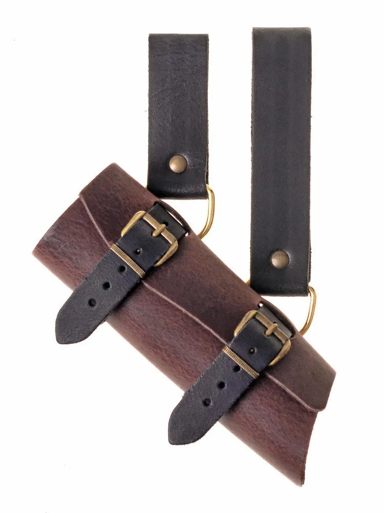 Luxe leren zwaardhouder, bruin-zwart