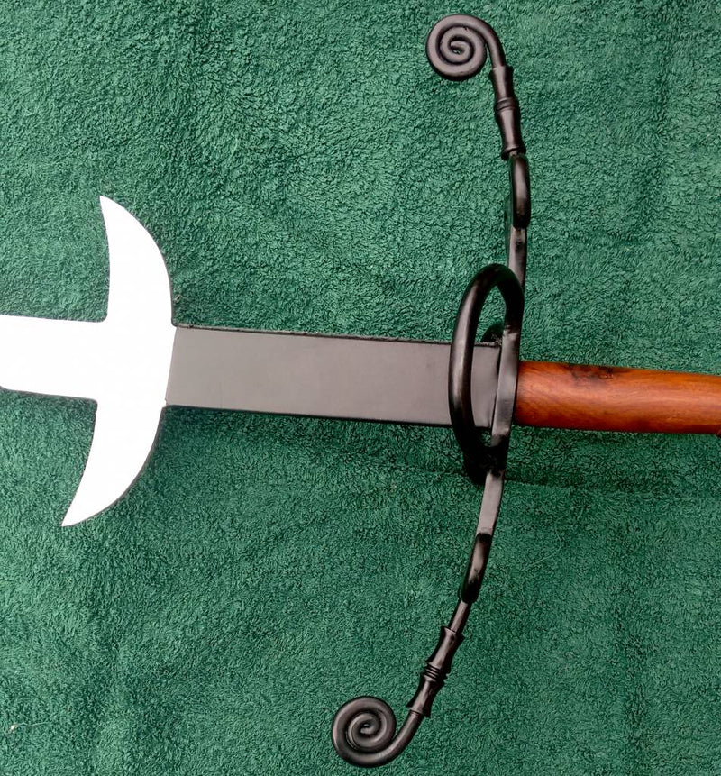 Flamberge with wooden grip, semi-sharp