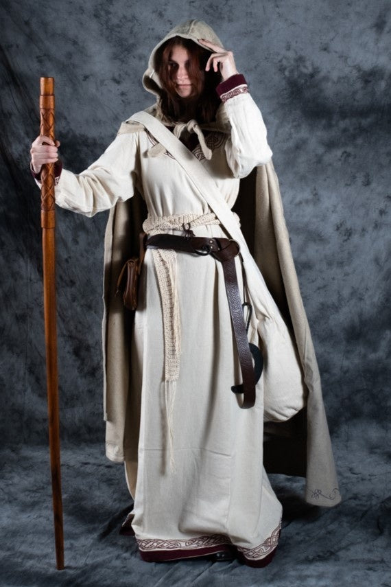 Broderie manteau Damia, crème, mélange de laine 