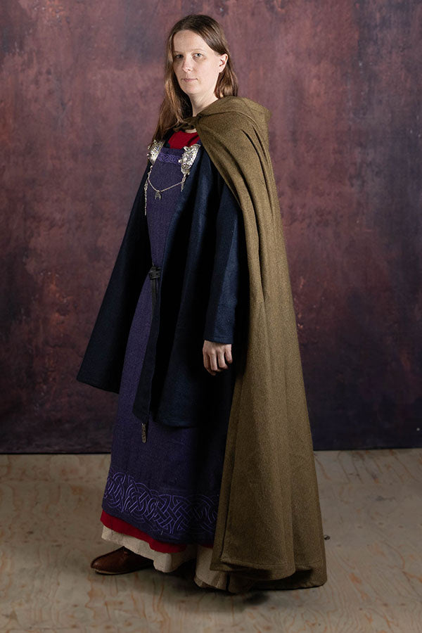 Wikinger Kaftan Loki, Wollmischung, blau 