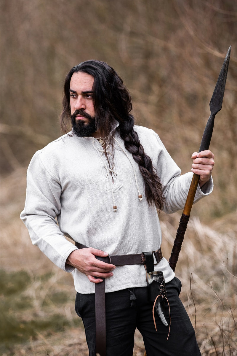 Tjock bomullsskjorta, grå 