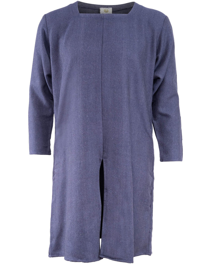 Medieval tunic Sigeric, herringbone pattern, blue