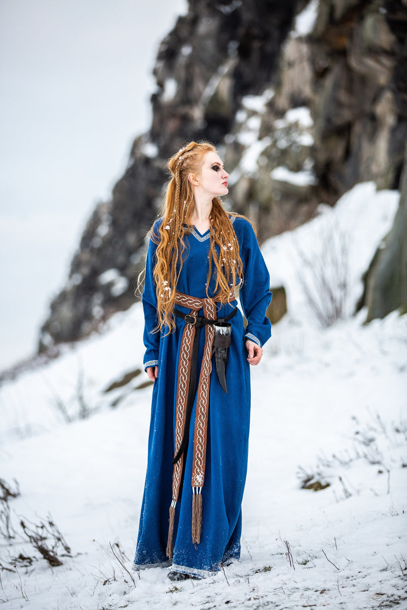 Prima medievale vestito Aelswith, blu 