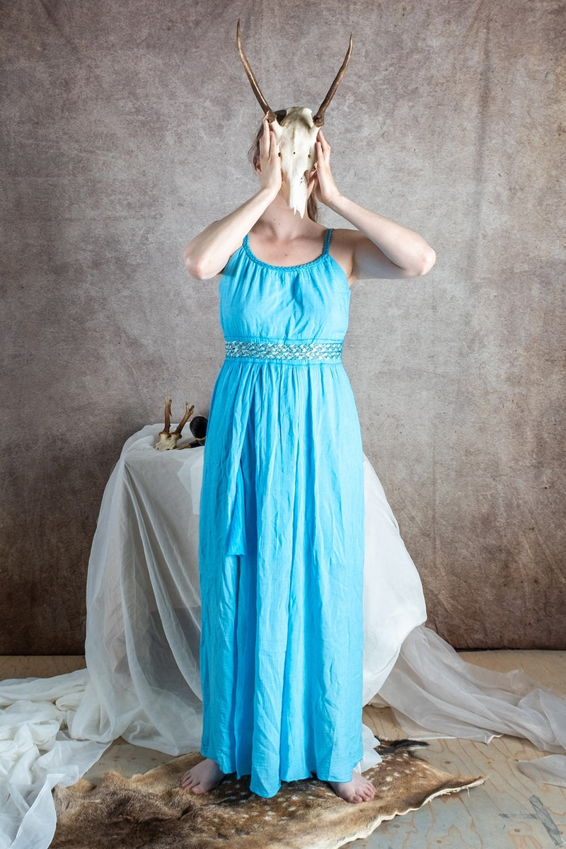 Godinnen jurk Thetis, turquoise