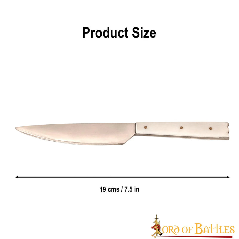 Couteau de table du XVe siècle avec manche en os, inoxydable acier 