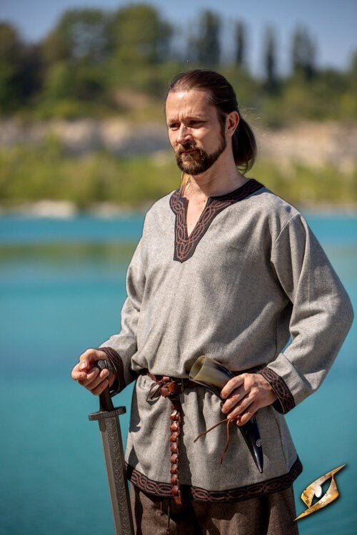 Tuniek Hilmar, vissegraat, grijs, wolmix