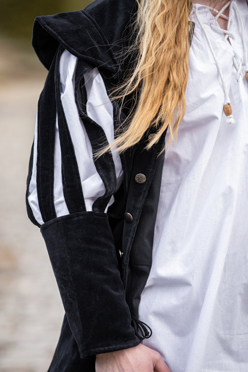 Doublet met open mouwen, zwart