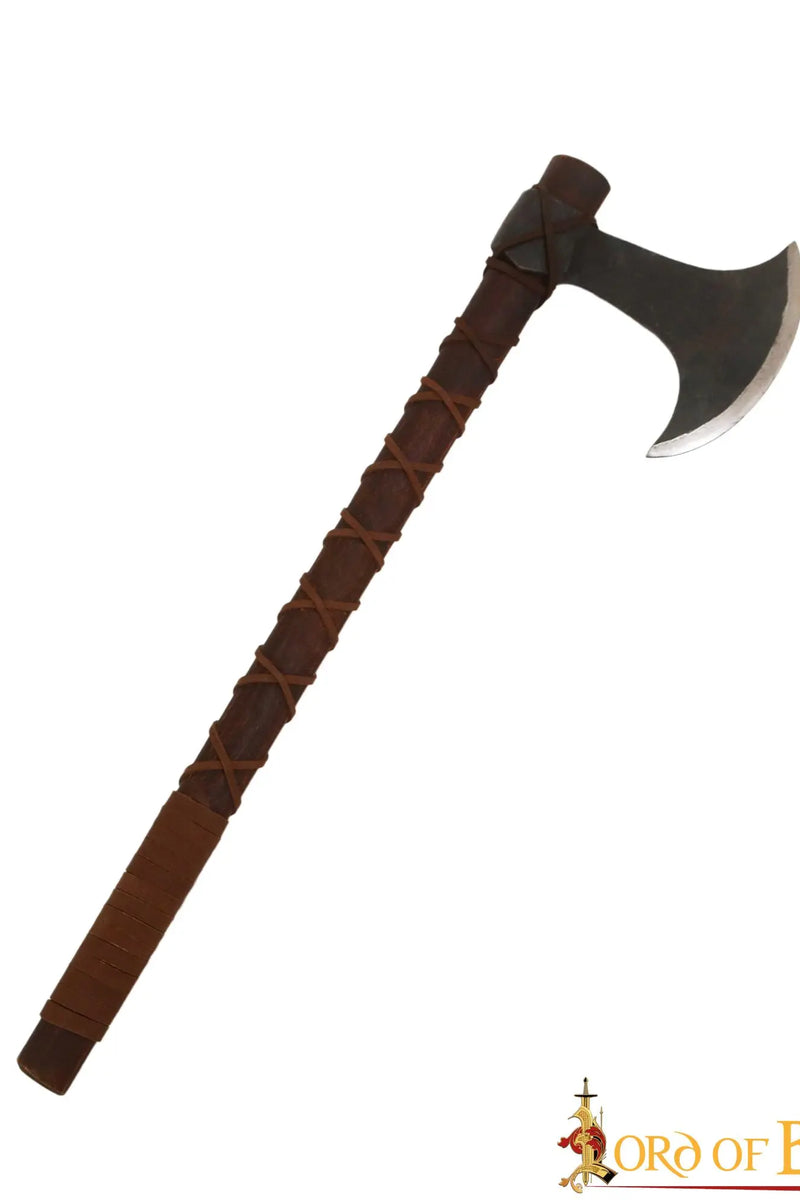 Daneøkse med læder greb, type M, halvskarpt 