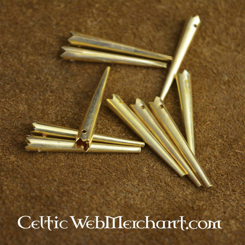 Brass short lace ends (set of 10)