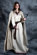 Broderie manteau Damia, crème, mélange de laine 