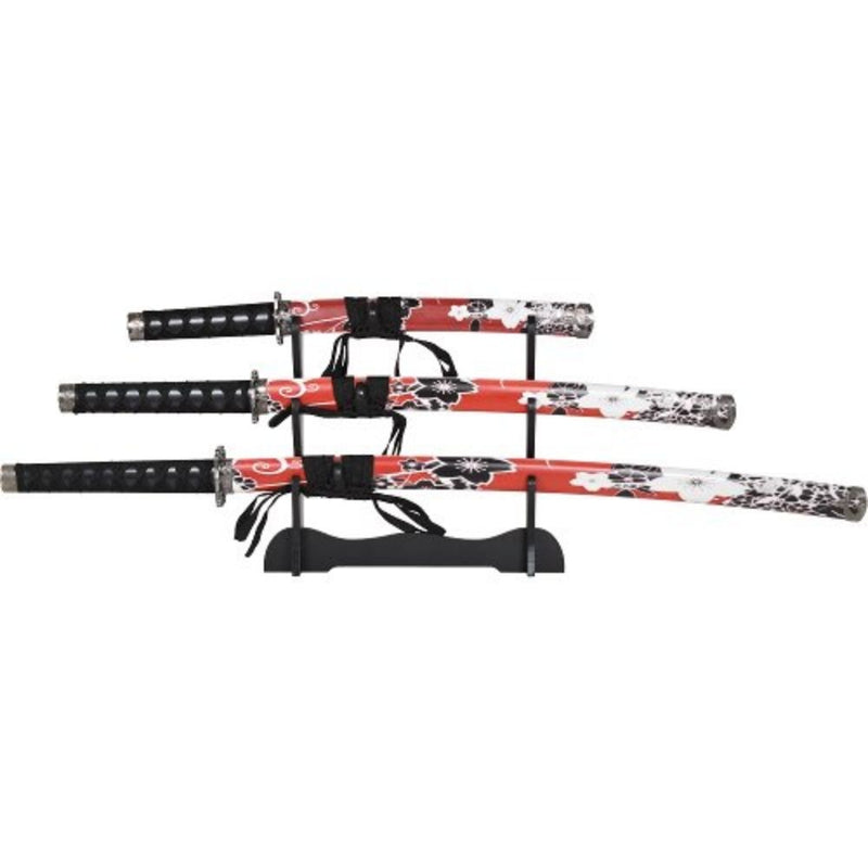 Set samurai Fiore Bianco (katana, wakizashi, tanto), affilato 