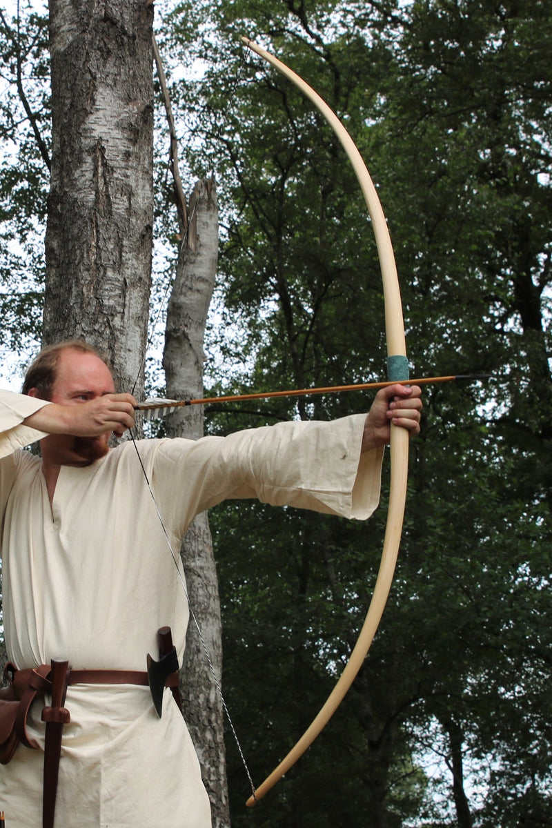 Marksman bow re-enactment / LARP, 58" (147 cm) light brown, 25 lbs