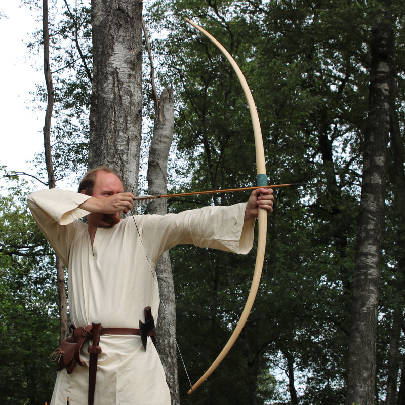 Marksman bow re-enactment / LARP, 58" (147 cm) light brown, 25 lbs