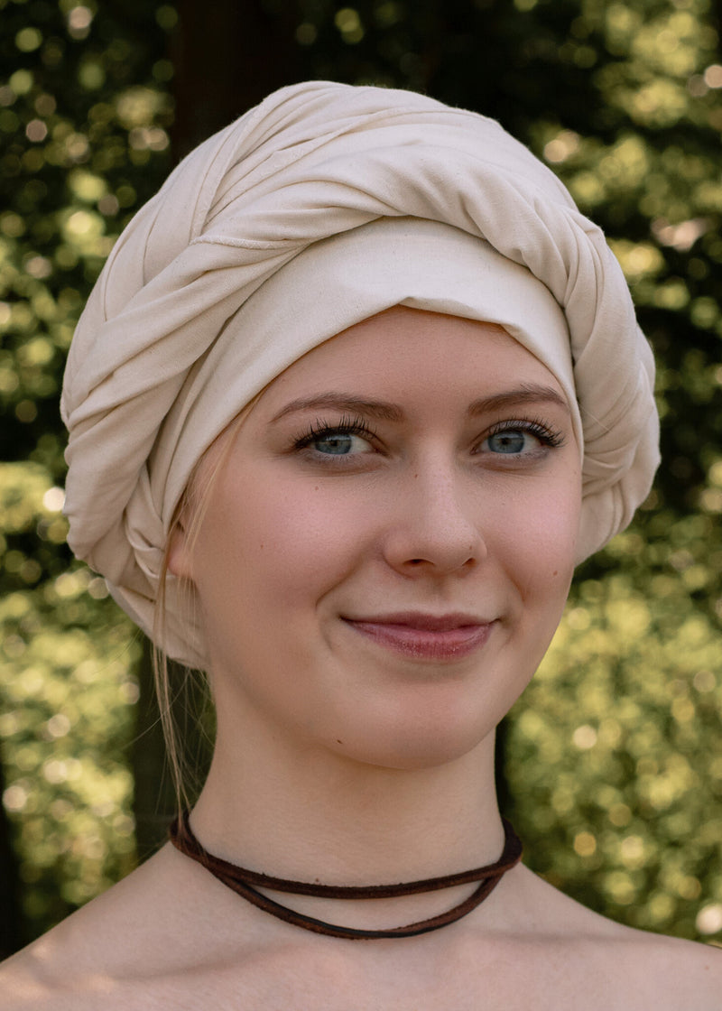 Middeleeuwse hoofddoek, crème
