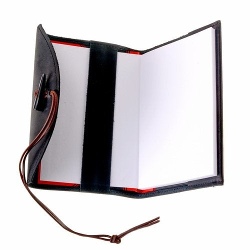 Notitieboek met leren hoes, zwart, L