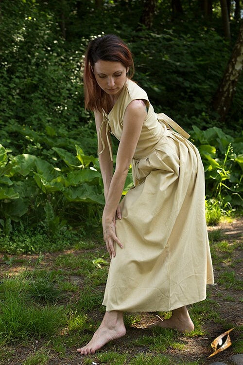 Middeleeuwse kirtle Elaine, beige