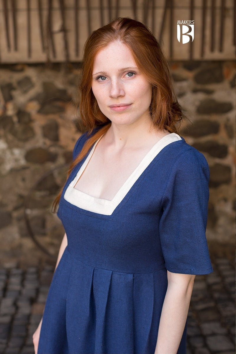 Middeleeuwse jurk Frideswinde, 14e eeuw, blauw