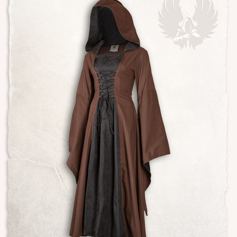 Mittelalterliches Kleid Ophelia, Bruin-Zwart