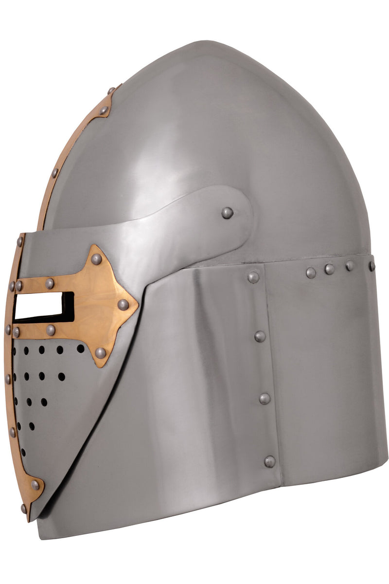 Sugarloaf Helm, met scharnierend vizier, gepolijst, 1.6 mm