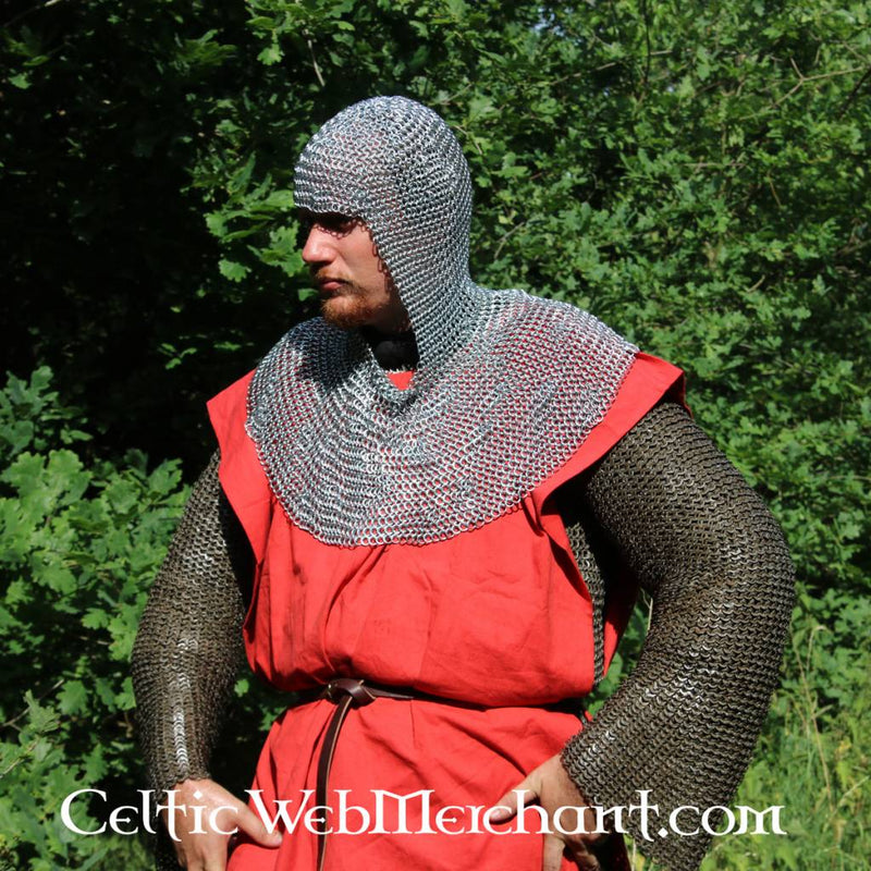 Chainmail coif, mild steel, butted, 8 mm