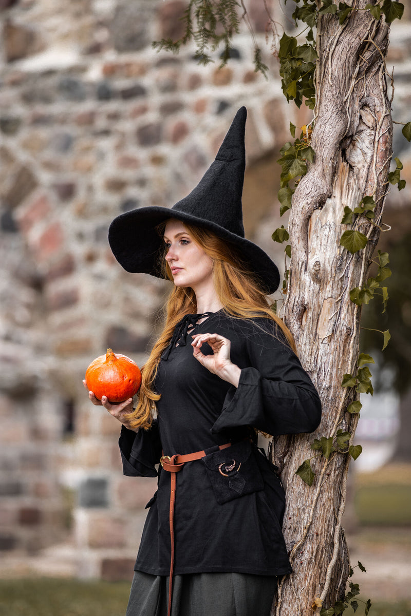 Heksenhoed, zwart, wolvilt