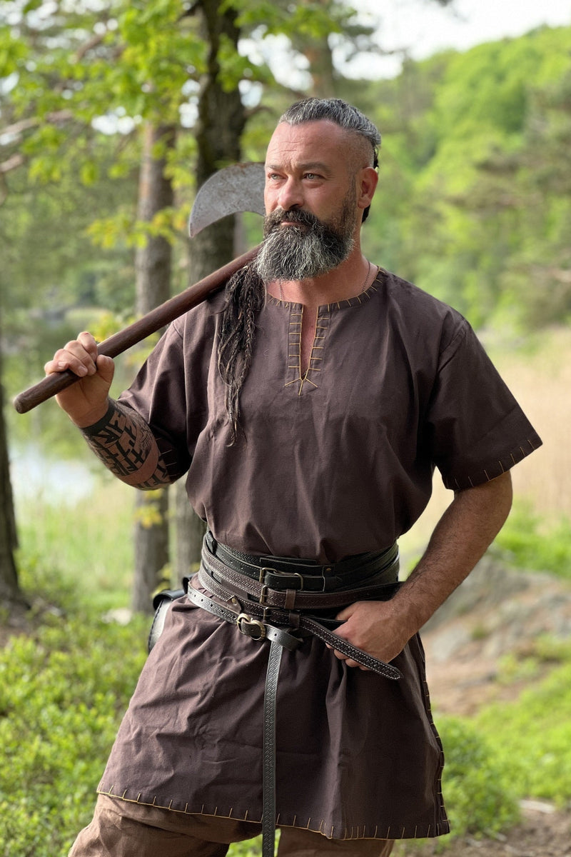 Corta Viking tunica Theobald, marrone 
