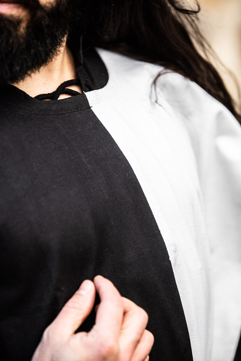 Sobreveste, a cuadros, negro-blanco 