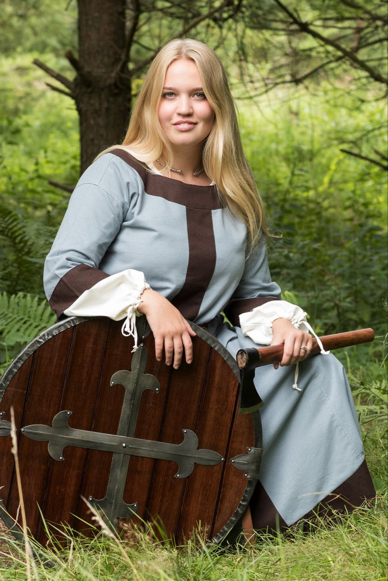 (Tidigt) medeltida klä Clotilde, blå-brun 