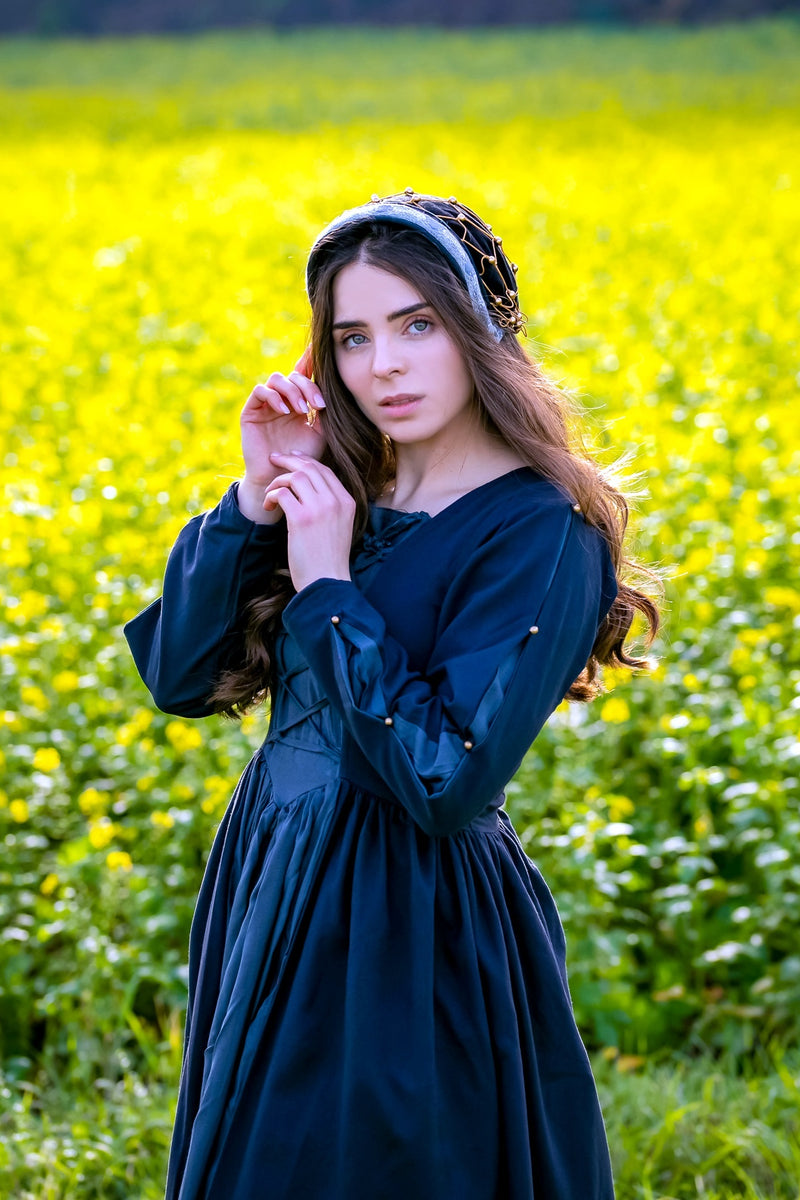 Haarnetje (caul) Cecilia, fluweel, zwart