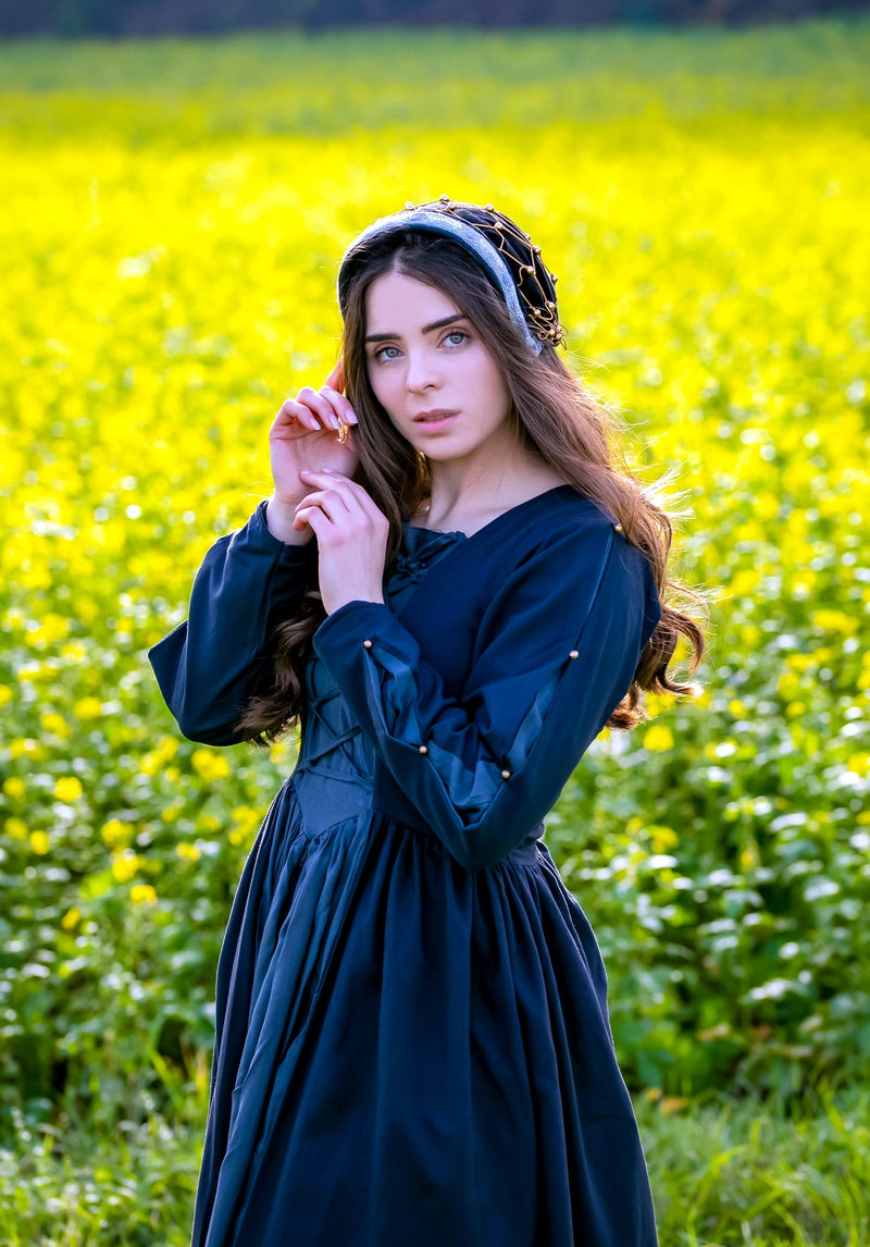 Haarnetje (caul) Cecilia, fluweel, zwart