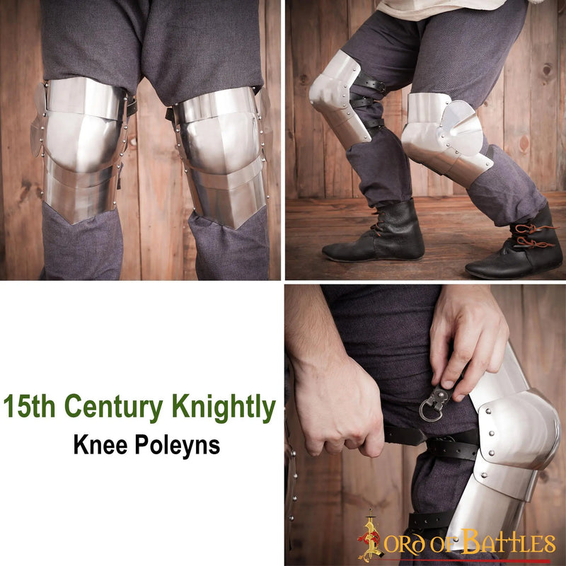15th century poleyns, knee cops, 1.6 mm