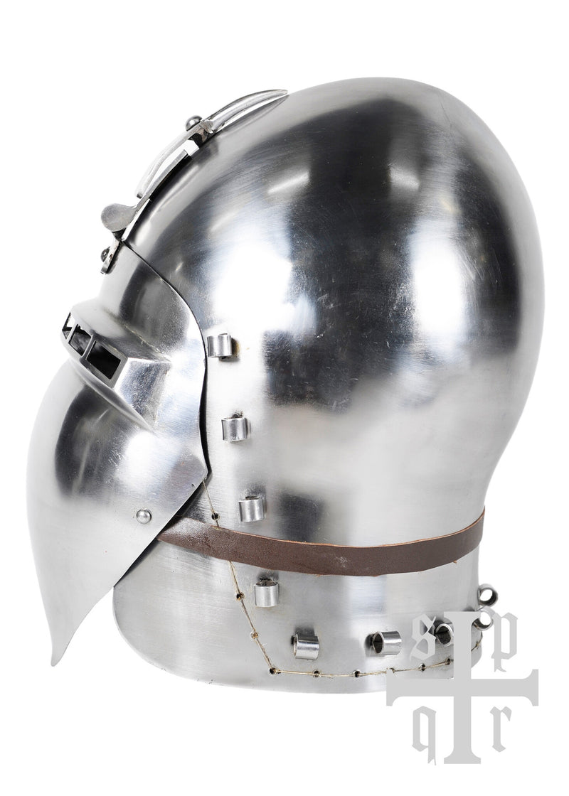 Duitse klappvizier bascinet 1370, 2 mm (battle-ready)