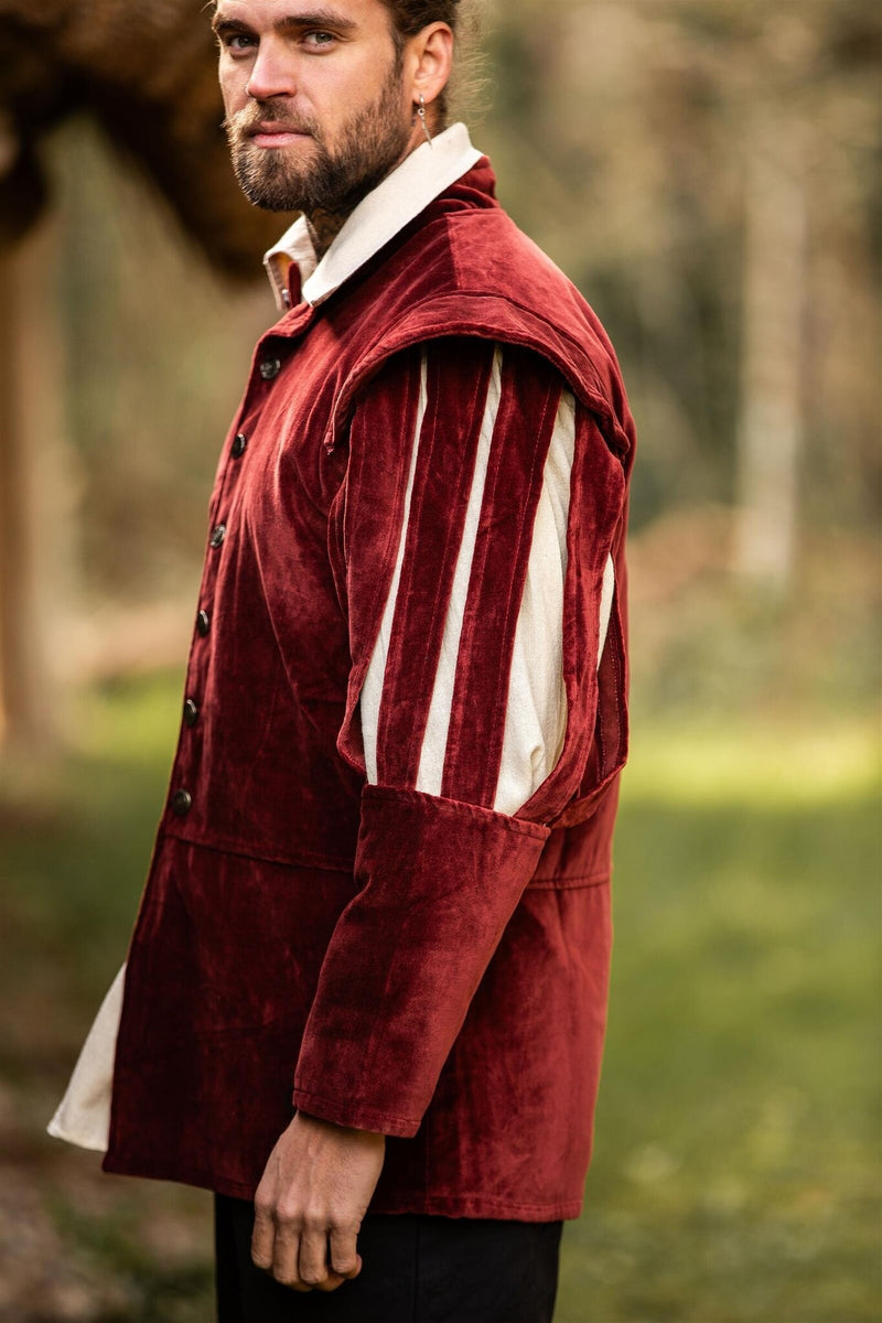 Doublet met open mouwen, rood