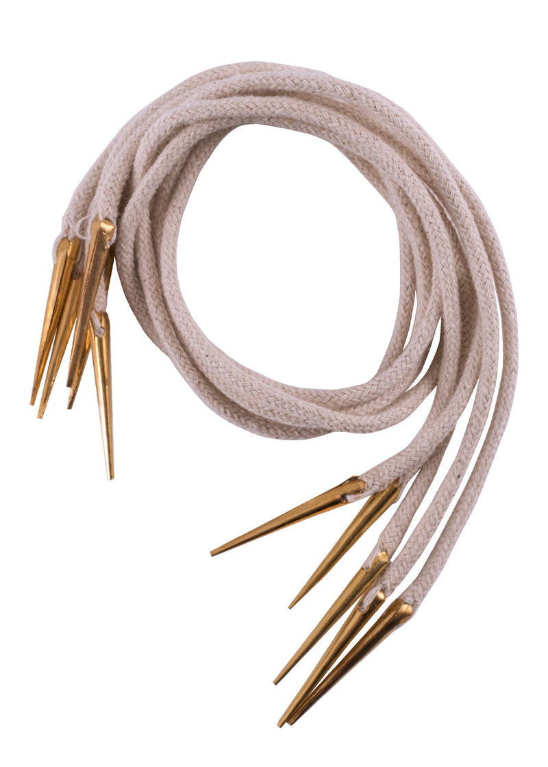 Lacet avec aglets, ensemble de 5, naturel 