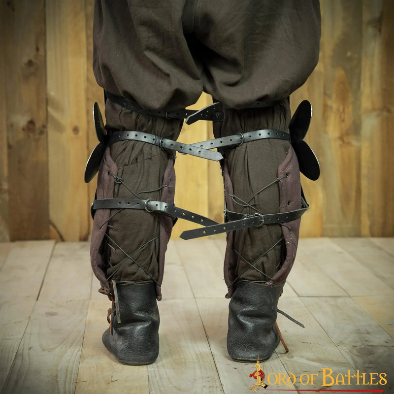 15th century poleyns, leg armor with roundels, 1.6 mm