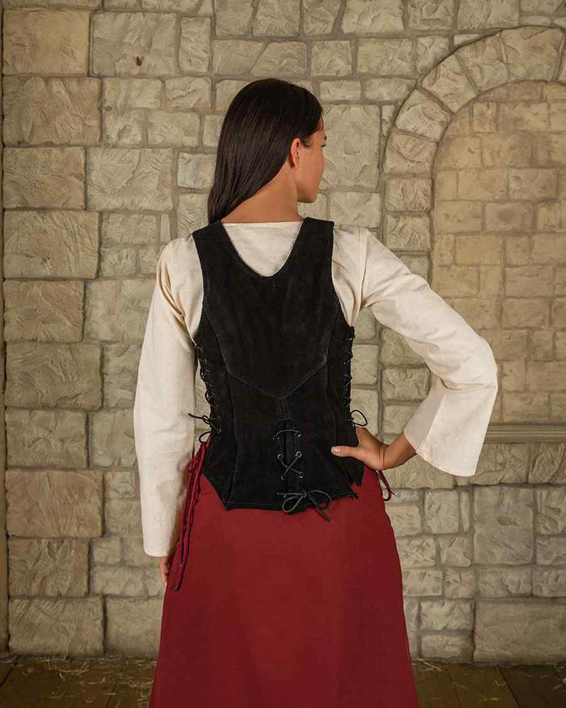 Corpetto in pelle Lisa, Nero 