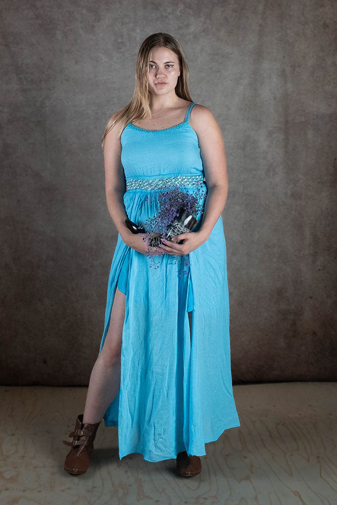 Godinnen jurk Thetis, turquoise