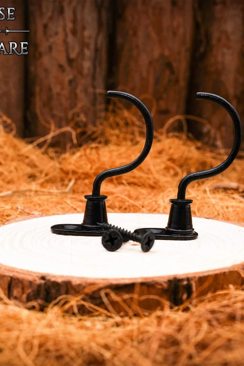 Muurhaken, paar, zwart