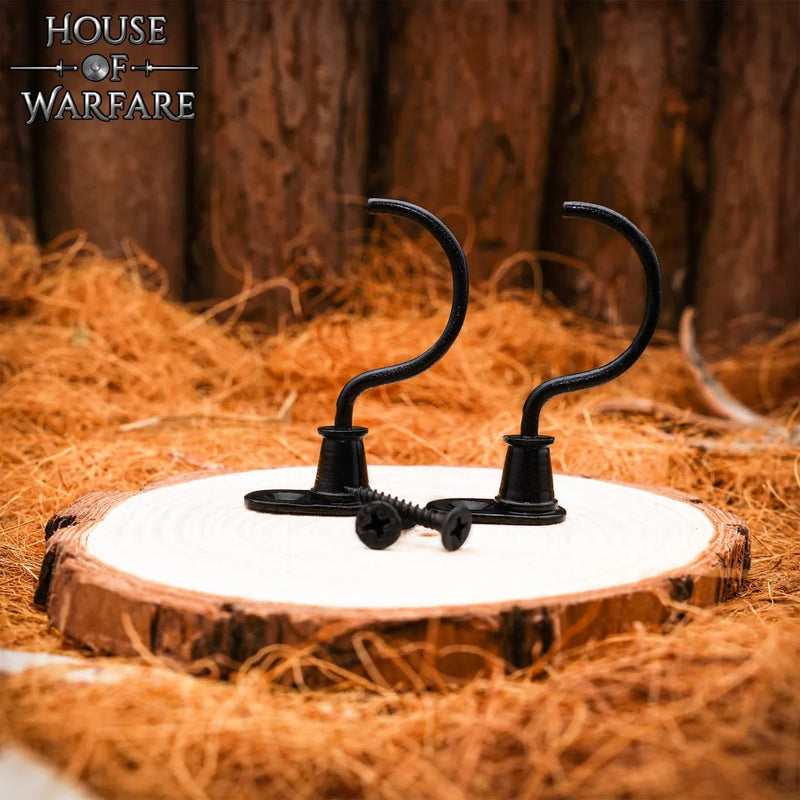 Ganchos de pared, par, negro 