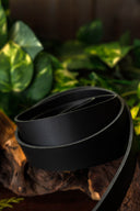 Cuero tira de cinturón 30 mm / 130-140 cm negro 