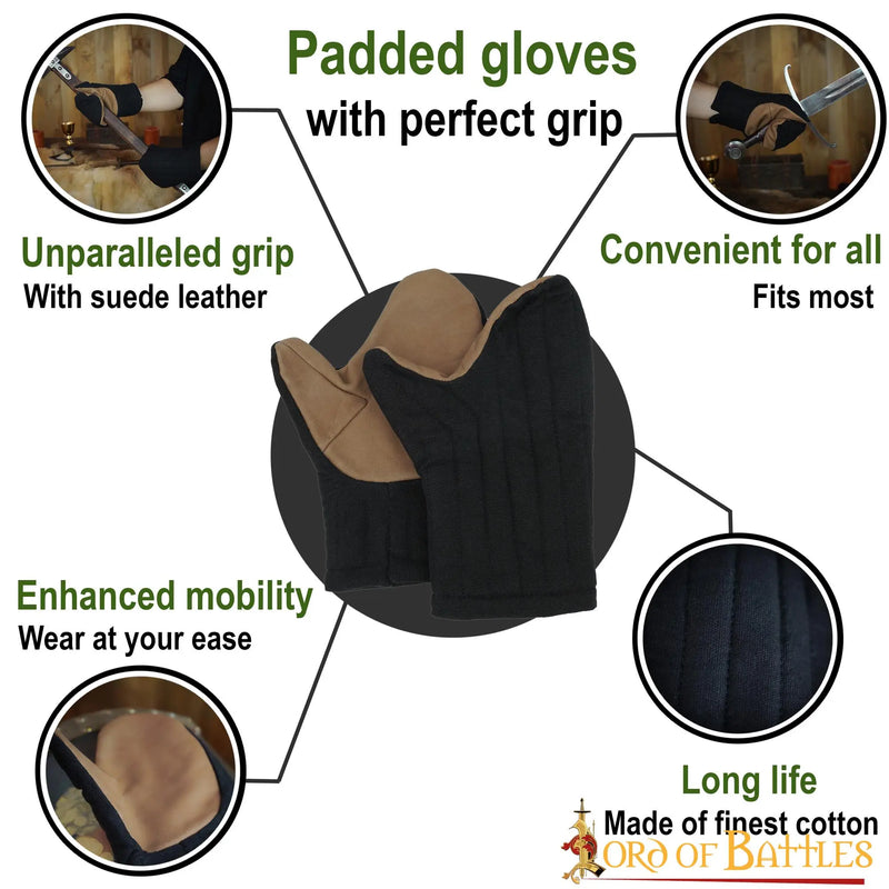 Forede vanter, muffer til reenactment, sort 