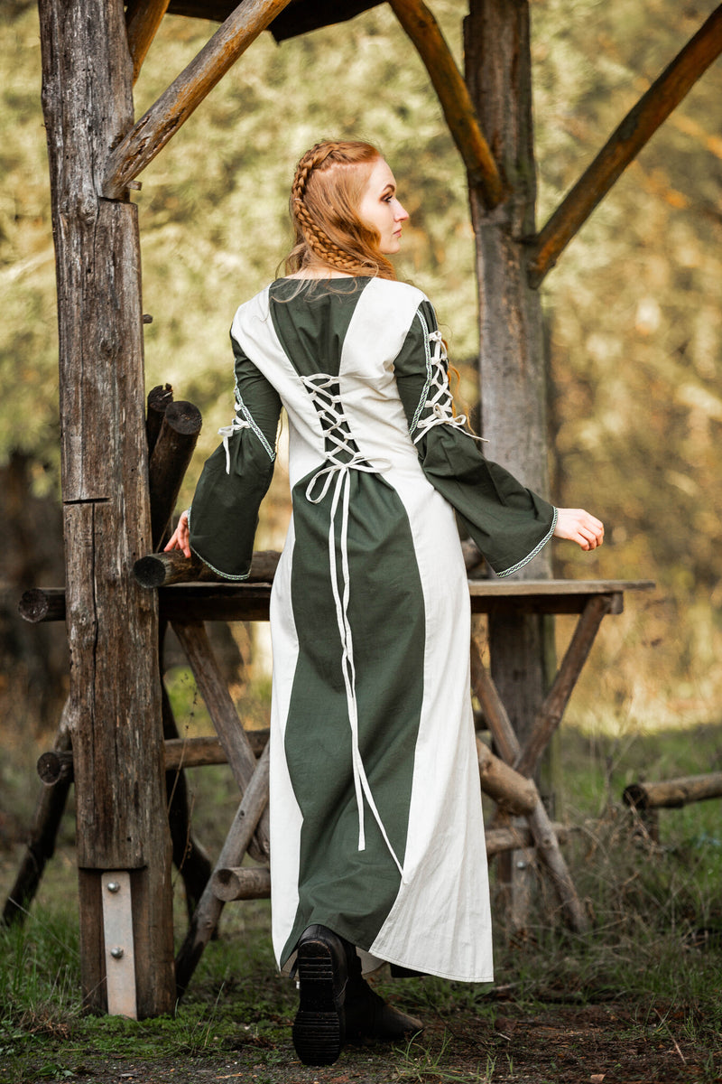 Middeleeuwse jurk Serena, groen