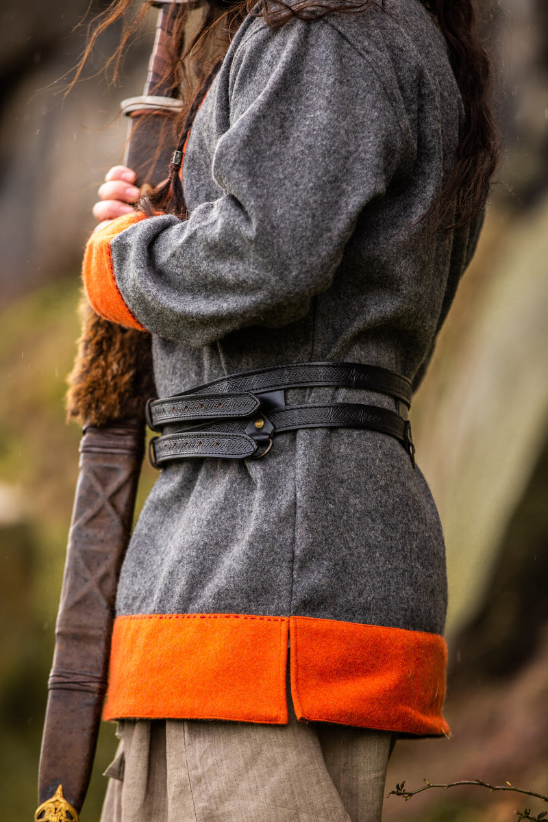 Dubbele Viking riem Floki, zwart