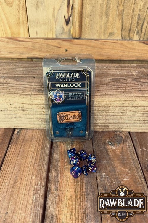 Dice bag met set dobbelstenen Warlock