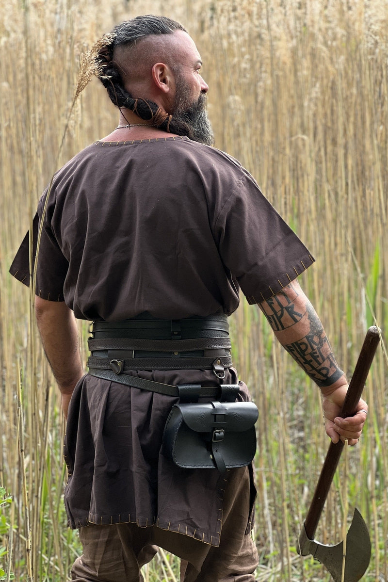 Corta Viking tunica Theobald, marrone 