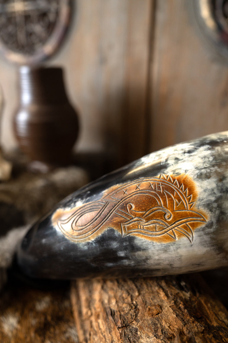 Viking drinkhoorn drakkar, 300-500 ml