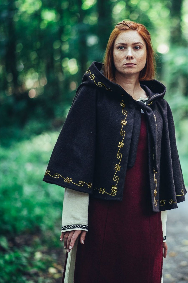 Kaproen Runa, zwart, wolmix