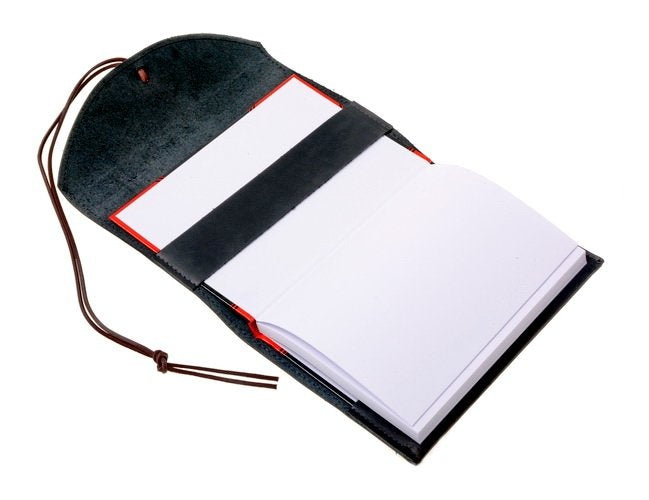 Anteckningsbok med läderfodral, brun, L 