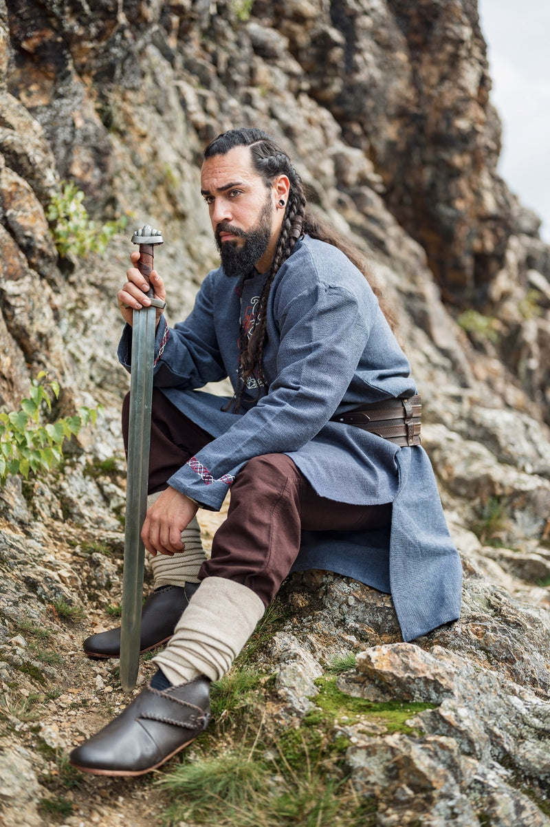 Viking tuniek wolf Fenrir, blauw